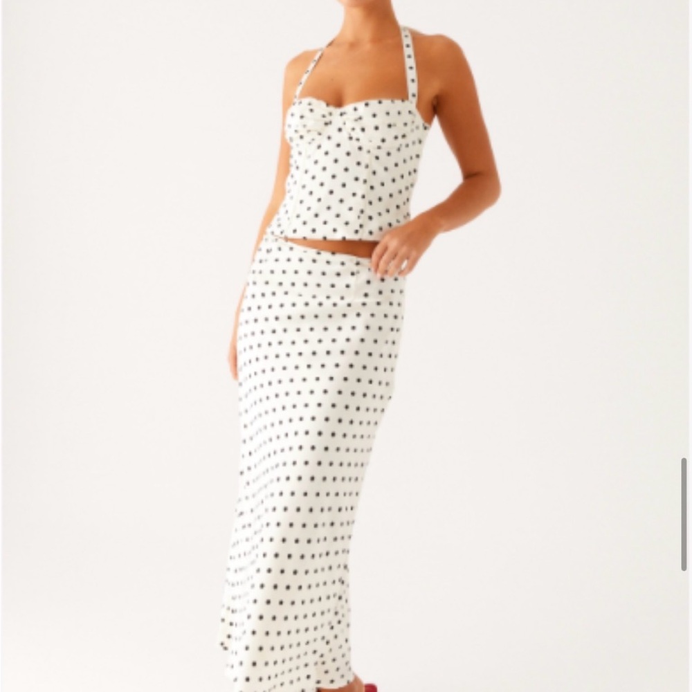 Peppermayo Breanne White and Black Polka Dot Set